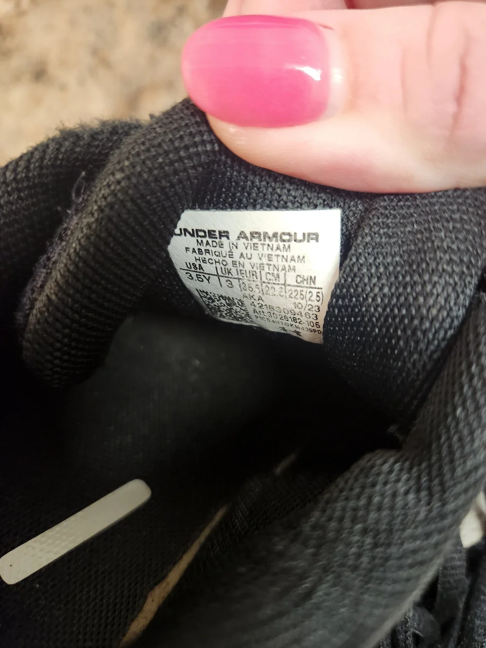 Under Armour Kids' Gray & Black Athletic Shoes with Yellow Logo- PLAY Condition